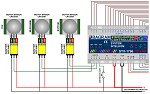 Installation diagram: 12V motion sensors connected to the controller